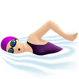 woman swimming: light skin tone