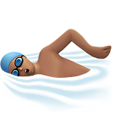 man swimming: medium skin tone