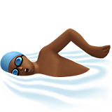 man swimming: medium-dark skin tone