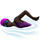 woman swimming: dark skin tone