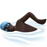man swimming: dark skin tone