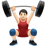 man lifting weights: light skin tone