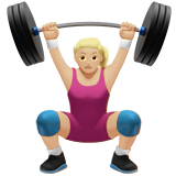 woman lifting weights: medium-light skin tone