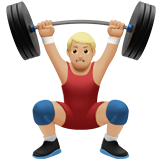 man lifting weights: medium-light skin tone