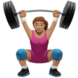 woman lifting weights: medium skin tone
