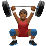 man lifting weights: medium-dark skin tone