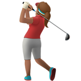 woman golfing: medium skin tone