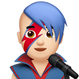 man singer: light skin tone