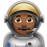 man astronaut: medium-dark skin tone