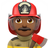 man firefighter: medium-dark skin tone