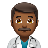 man health worker: medium-dark skin tone