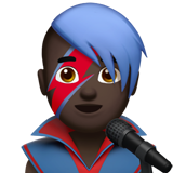 man singer: dark skin tone