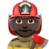 man firefighter: dark skin tone