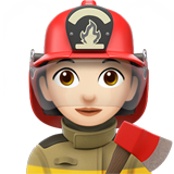 woman firefighter: light skin tone