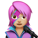 woman singer: medium-light skin tone