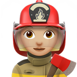 woman firefighter: medium-light skin tone