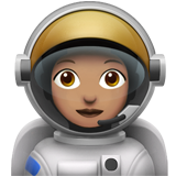 woman astronaut: medium skin tone