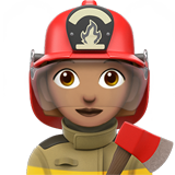 woman firefighter: medium skin tone