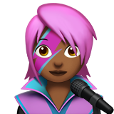 woman singer: medium-dark skin tone