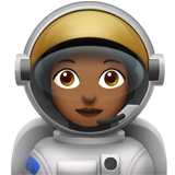 woman astronaut: medium-dark skin tone