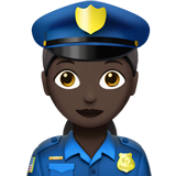 woman police officer: dark skin tone