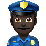 man police officer: dark skin tone