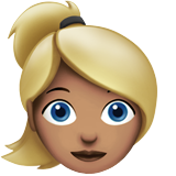 woman: medium skin tone, blond hair