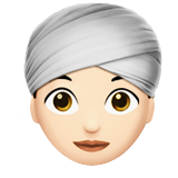 woman wearing turban: light skin tone