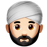 man wearing turban: light skin tone