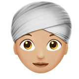 woman wearing turban: medium-light skin tone