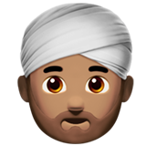man wearing turban: medium skin tone