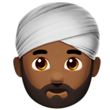 man wearing turban: medium-dark skin tone