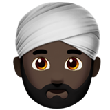 man wearing turban: dark skin tone
