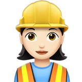 woman construction worker: light skin tone