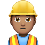 man construction worker: medium skin tone