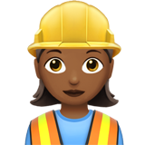 woman construction worker: medium-dark skin tone
