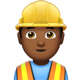 man construction worker: medium-dark skin tone