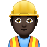 man construction worker: dark skin tone