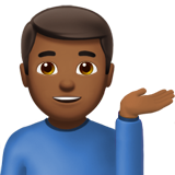 man tipping hand: medium-dark skin tone