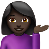 woman tipping hand: dark skin tone