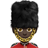 man guard: dark skin tone