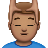 man getting massage: medium skin tone