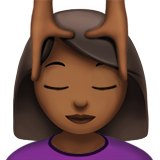 woman getting massage: medium-dark skin tone