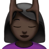 woman getting massage: dark skin tone