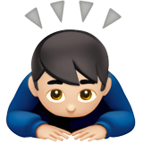 man bowing: light skin tone