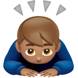 man bowing: medium skin tone