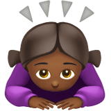 woman bowing: medium-dark skin tone