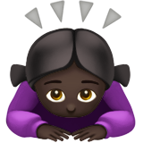 woman bowing: dark skin tone