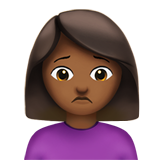 woman frowning: medium-dark skin tone