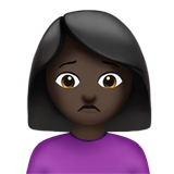 woman frowning: dark skin tone
